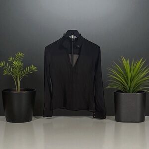 Vintage Theory Black Sheer Blouse
